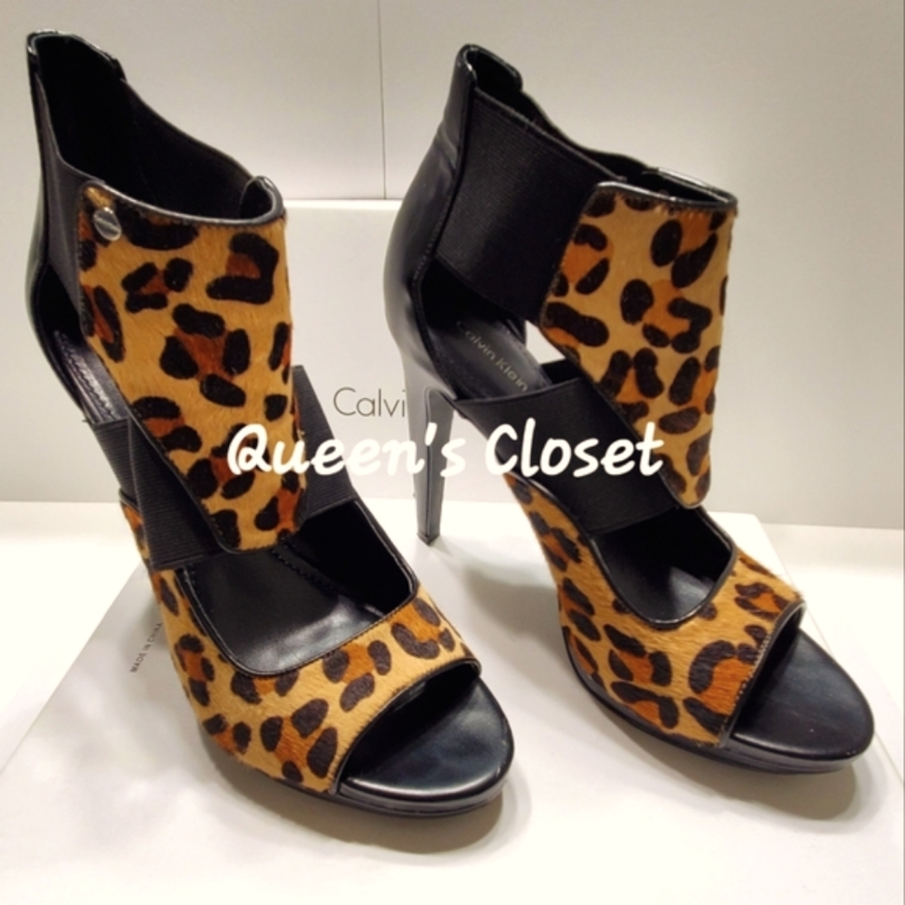 Calvin Klein | Sonia Leopard Print Platform Heels